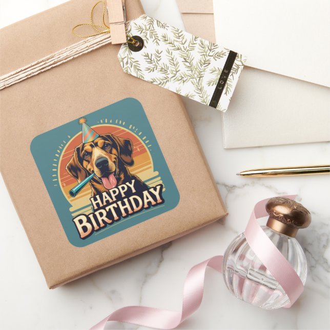 Afghan Hound Dog Colorful  Square Sticker (Gifting)