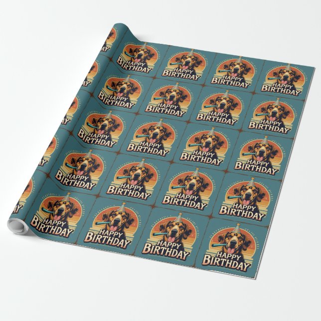 Afghan Hound Dog Colorful  Wrapping Paper (Unrolled)