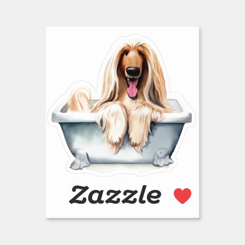 Afghan Hound Dog Contour Cut Sticker