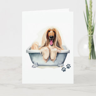 Afghan Hound Dog Folded Greeting Card