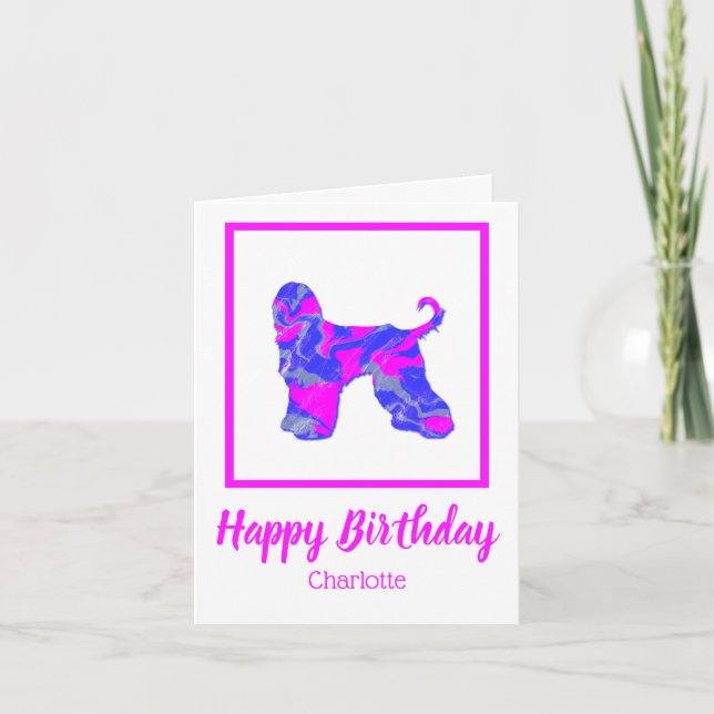 Afghan Hound Dog Funny Birthday Card (Front)