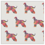 Afghan Hound Dog Geo Pattern Silhouette Multi Fabric