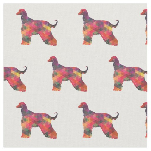 Afghan Hound Dog Geo Pattern Silhouette Multi Fabric