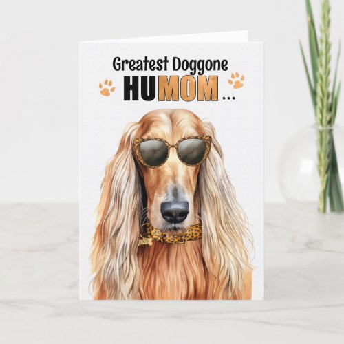 Afghan Hound Dog Greatest HuMOM Mothers Day Holiday Card