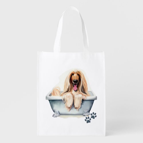 Afghan Hound Dog Grocery Bag