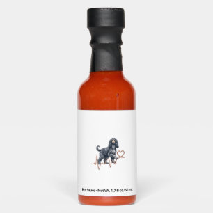 Afghan Hound Dog Heartbeat Line Heart Hot Sauces