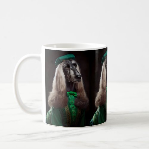 afghan hound dog in St Patricks Day Dress Coffee Mug