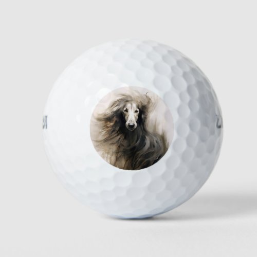 Afghan hound dog in the wind 005 _ Yacobsen Derosa Golf Balls