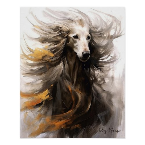 Afghan hound dog in the wind 008 _ Yacobsen Derosa Poster