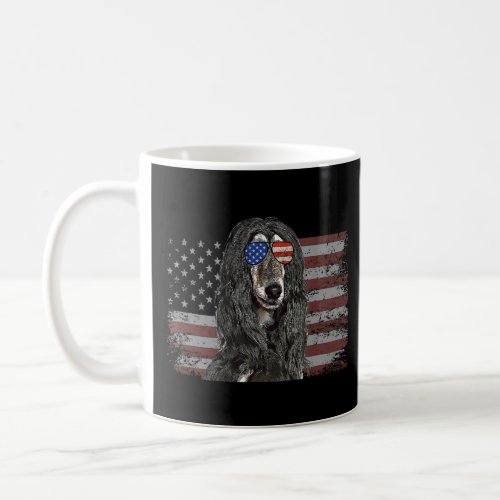 Afghan Hound Dog July 4th Retro Usa American Flag  Coffee Mug