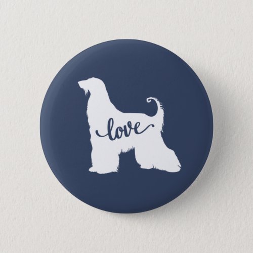 Afghan hound dog love T_Shirt Button