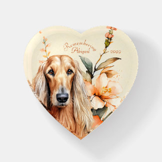 Afghan Hound Dog Lover and Peach Lilies Paperweight