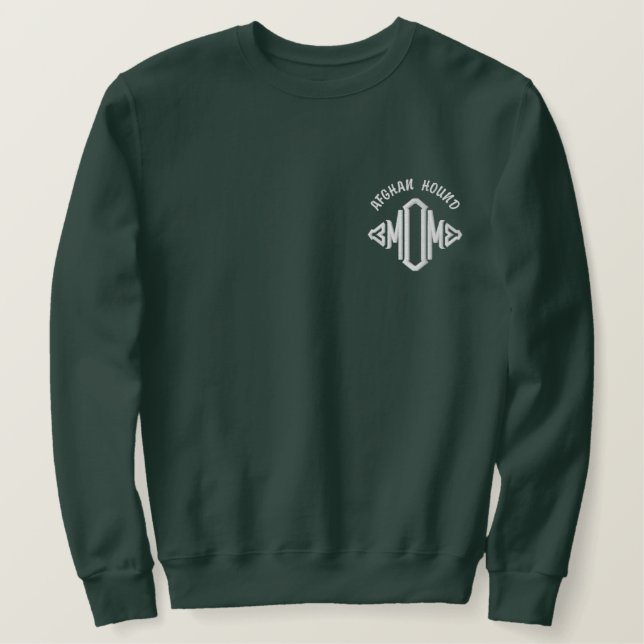 Afghan Hound Dog Mom Embroidered Sweatshirt (Design Front)