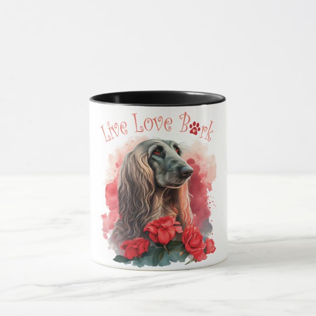 Afghan Hound Dog Mom Floral Mug (Center)