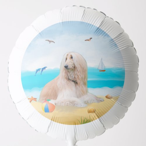 Afghan Hound Dog on Beach Balloon