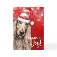 Afghan Hound Dog Unleash the Joy Christmas