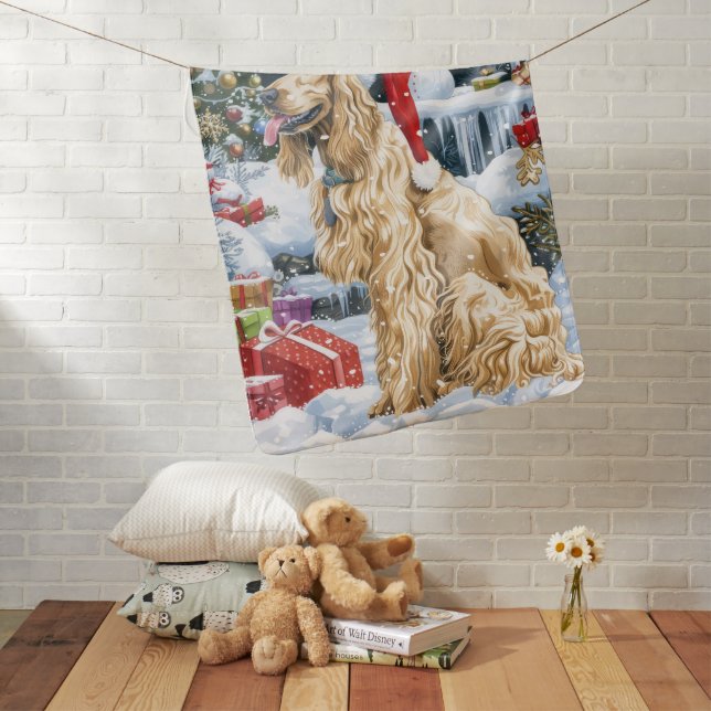 Afghan Hound Dog Winter Wonderland Christmas Joy  Baby Blanket (In Situ)