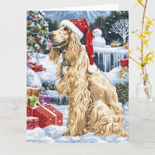 Afghan Hound Dog Winter Wonderland Christmas Joy  Card