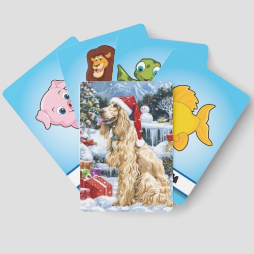 Afghan Hound Dog Winter Wonderland Christmas Joy  Matching Game Cards