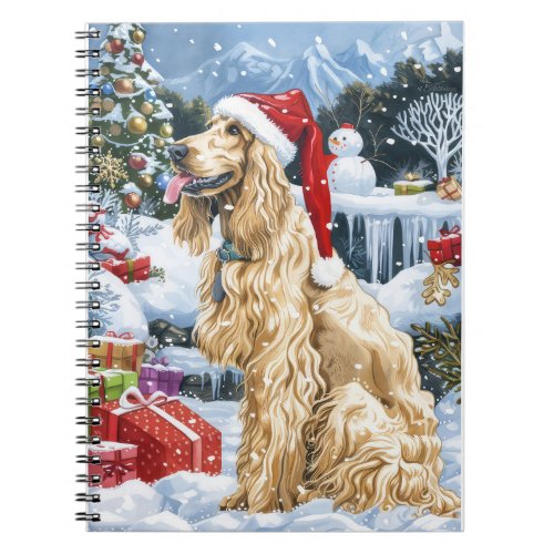 Afghan Hound Dog Winter Wonderland Christmas Joy  Notebook