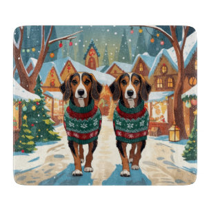 Afghan Hound Dogs Christmas Snow Holiday Cutting Board