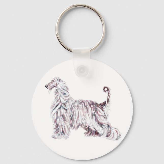 Afghan Hound Elegance Keychain (Front)