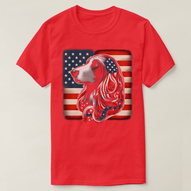 Afghan Hound FLAG USA Funny Dog Lover T-Shirt (Design Front)