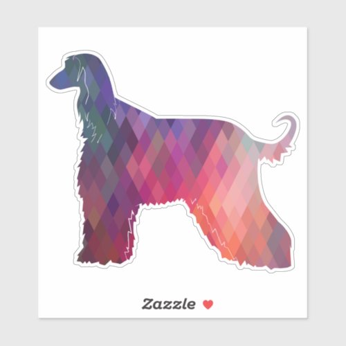 Afghan Hound Geometric Pattern Silhouette Sticker