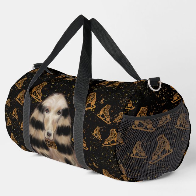 AFGHAN HOUND GOLD  DUFFLE BAG (Right Corner)