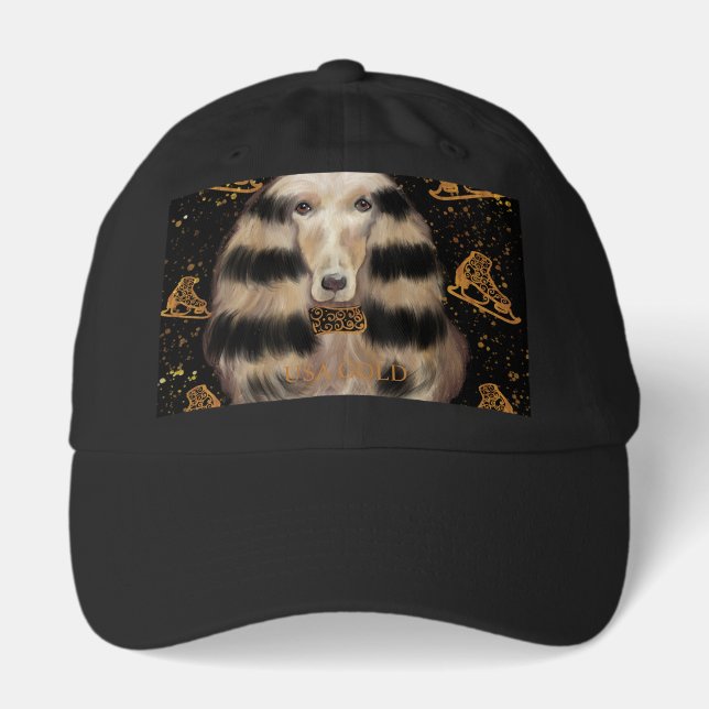 AFGHAN HOUND GOLD  HAT (Front)