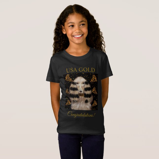 AFGHAN HOUND GOLD  T-Shirt (Front Full)