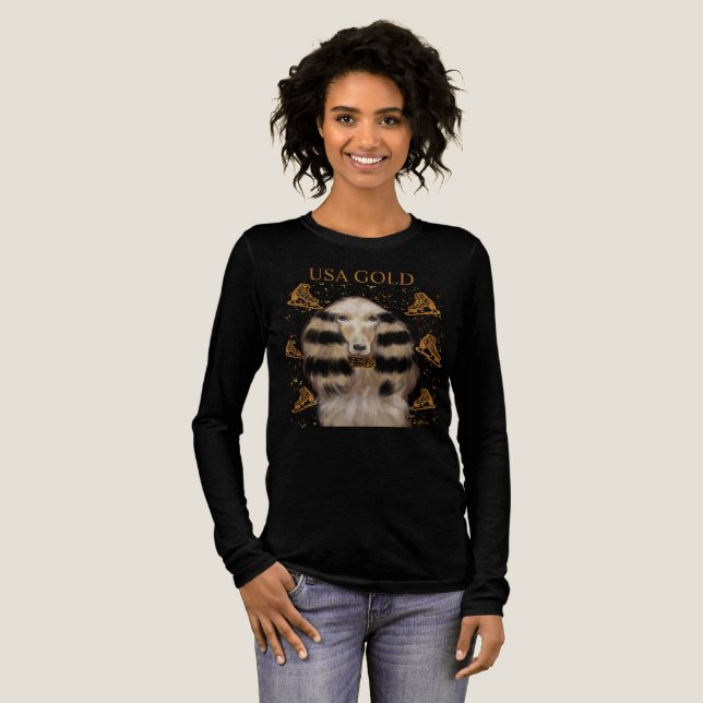 AFGHAN HOUND GOLD  Tri-Blend SHIRT (Full Front)