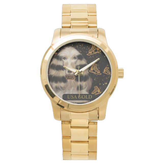 AFGHAN HOUND GOLD  WATCH (Front)