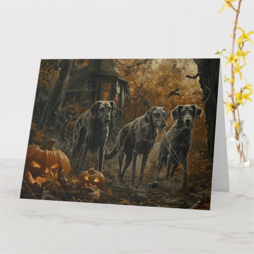 Afghan Hound Halloween Night Doggy Delight  Card