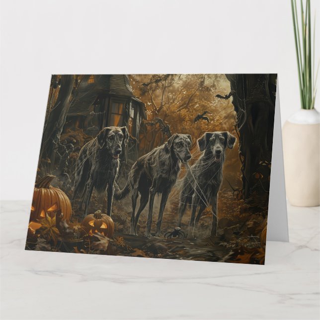 Afghan Hound Halloween Night Doggy Delight  Card (Front)