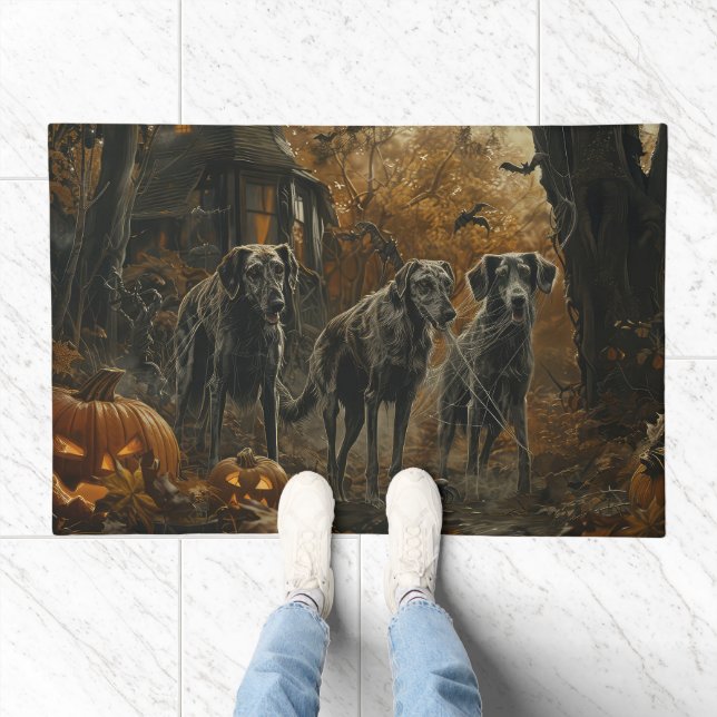 Afghan Hound Halloween Night Doggy Delight  Doormat (Indoor)