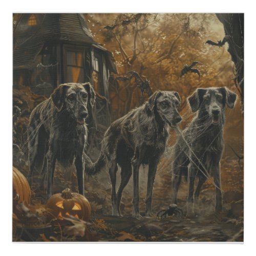 Afghan Hound Halloween Night Doggy Delight  Faux Canvas Print