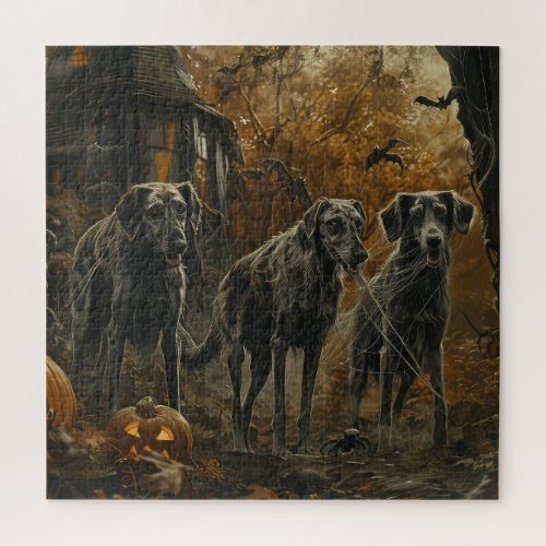 Afghan Hound Halloween Night Doggy Delight  Jigsaw Puzzle