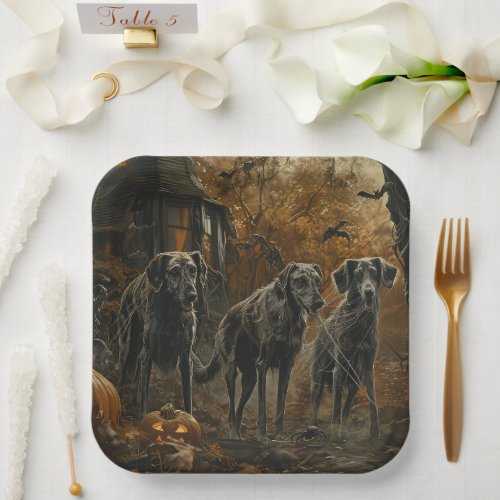 Afghan Hound Halloween Night Doggy Delight  Paper Plates