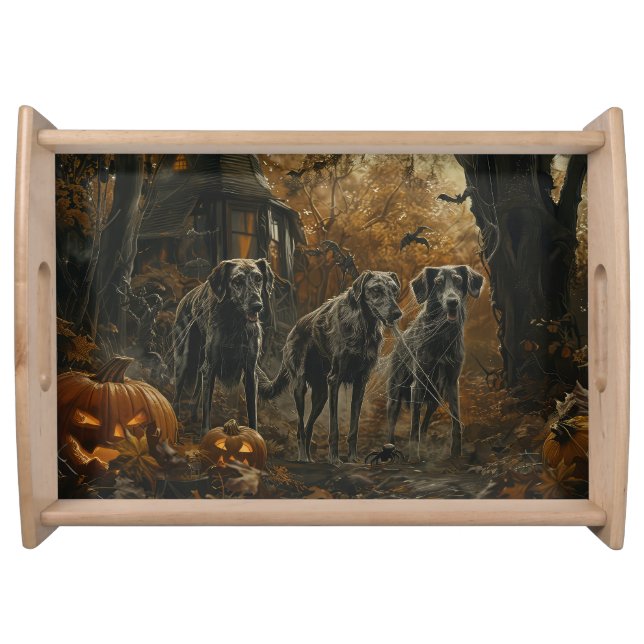 Afghan Hound Halloween Night Doggy Delight  Serving Tray (Front)