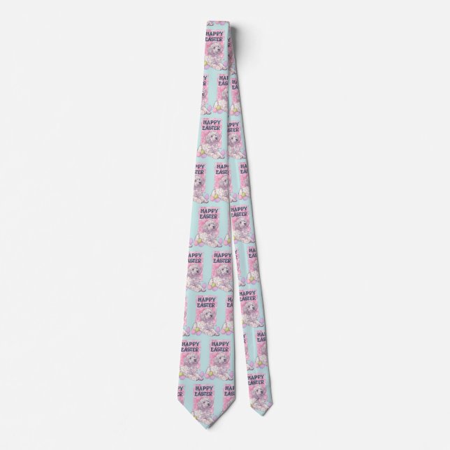 Afghan Hound Happy Easter Neck Tie (Front)