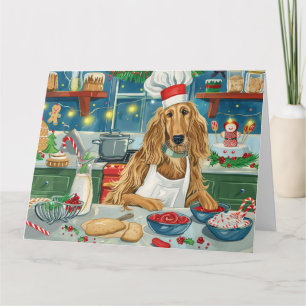 Afghan Hound Holiday Baking: Festive Christmas Card