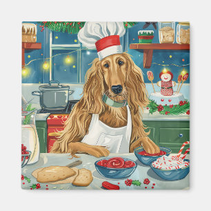 Afghan Hound Holiday Baking: Festive Christmas Magnet