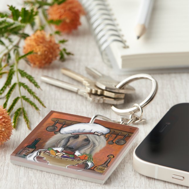 Afghan Hound        Keychain (Front Right)