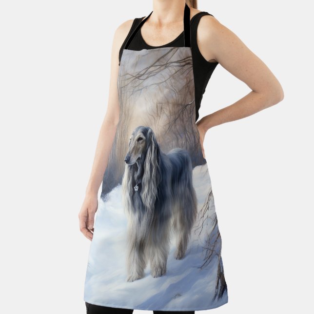 Afghan Hound Let It Snow Christmas  Apron (Insitu)