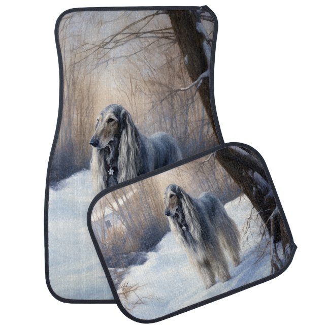 Afghan Hound Let It Snow Christmas  Car Floor Mat (Set)