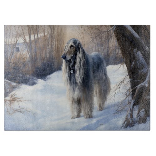 Afghan Hound Let It Snow Christmas  Cutting Board