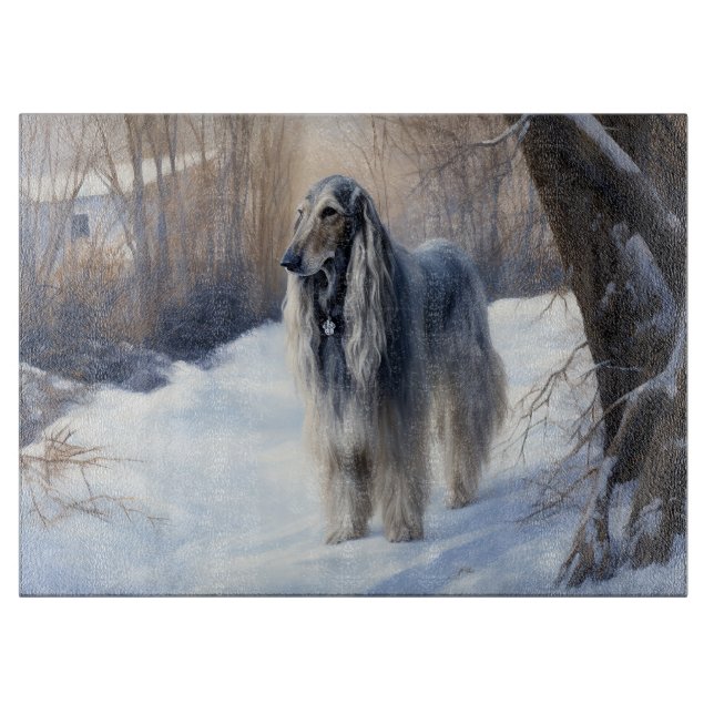 Afghan Hound Let It Snow Christmas  Cutting Board (Front)