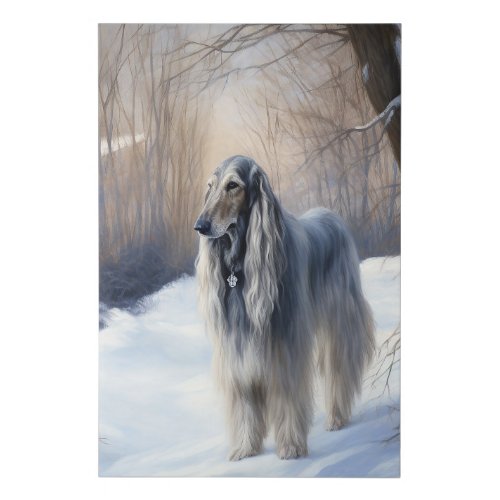 Afghan Hound Let It Snow Christmas  Faux Canvas Print