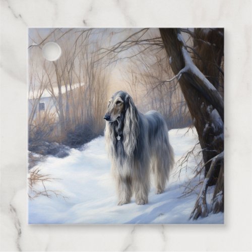 Afghan Hound Let It Snow Christmas  Favor Tags